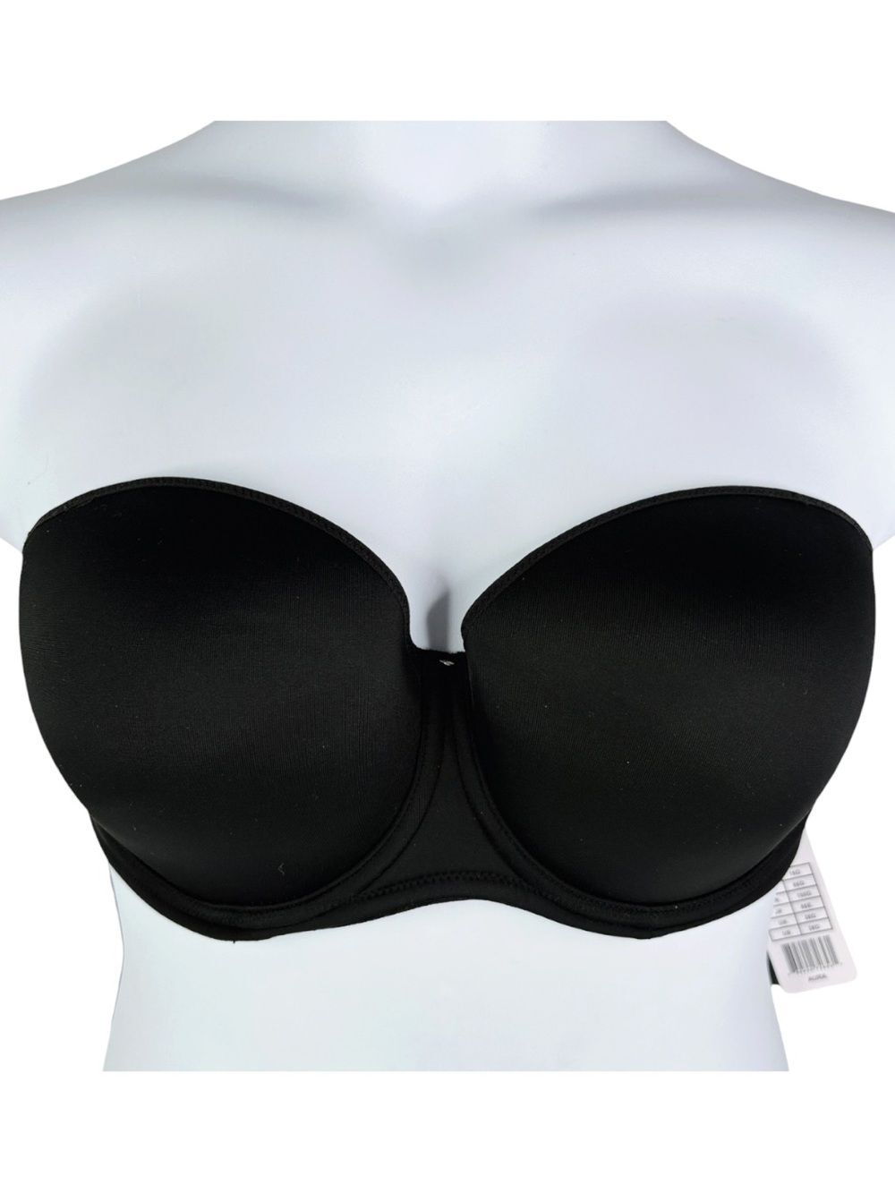NWT Fantasie Aura Strapless Bra sz 38D * Black Convertible Straps Smooth Cup
